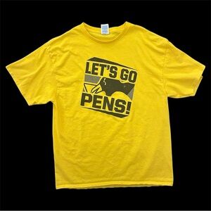Pittsburgh Penguins Yellow “Let’s Go Pens” Graphic Tee Vintage